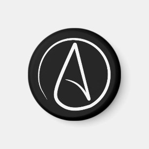 Ateistsymbol: vit på svart magnet