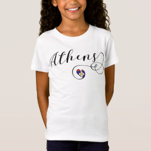 Aten Flagga in Heart, Grekland T Shirt