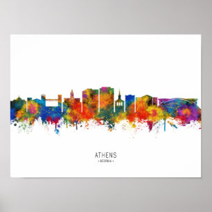 Aten Georgia Skyline Poster