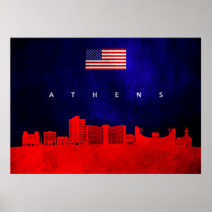 Aten Georgia Skyline Poster