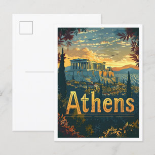 Aten Greece Classic Art Retro Vintage resor Vykort