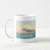 Aten Grekland Acropolis Pastel Travel