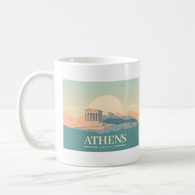 Aten Grekland Acropolis Pastel Travel Kaffemugg (Vänster)