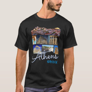 Aten Grekland Akropolis Berömd Sights Souvenir Fro T Shirt