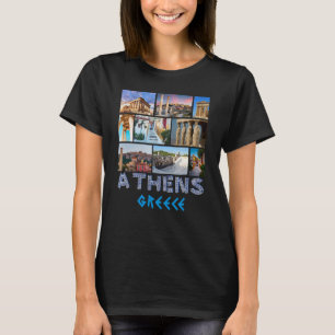 Aten Grekland Akropolis Berömd Sights Souvenir Fro T Shirt