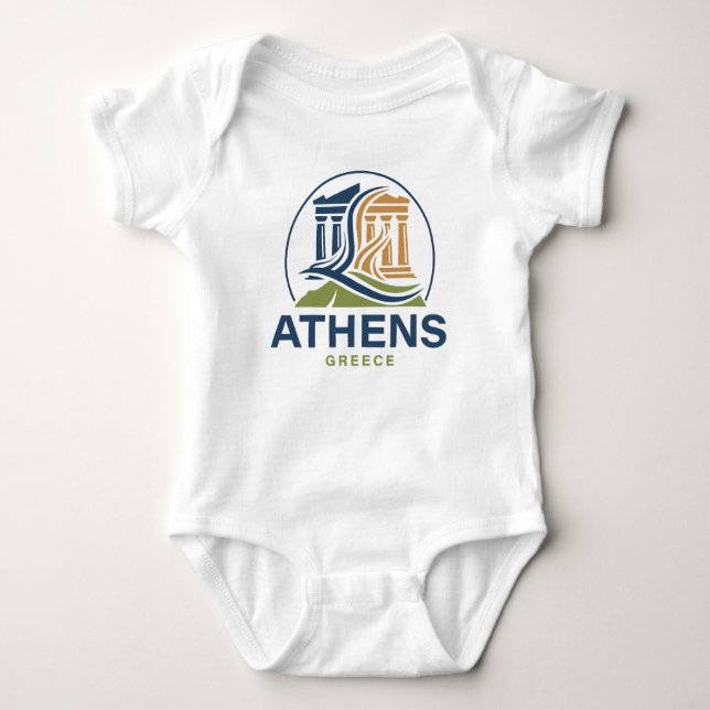 Atén Grekland Akropolis Parthenon T Shirt (Framsida)