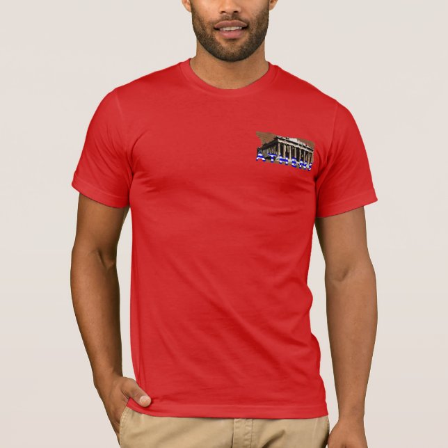 Aten Grekland Parthenon Acropolis T Shirt (Framsida)