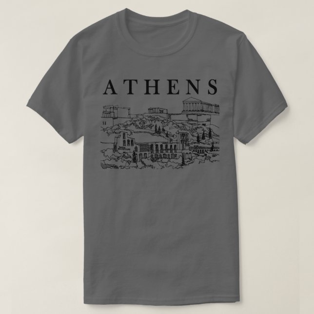 Aten Grekland Syvenir Grekland Resa Europa Traveli T Shirt (Design framsida)