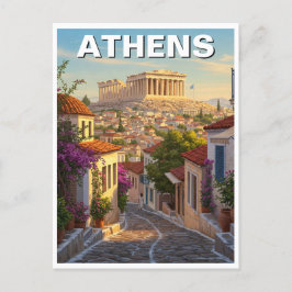 Aten Grekland Travel Vykort