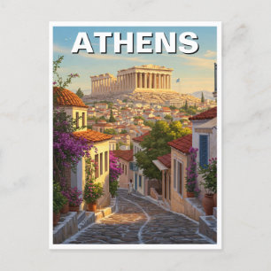 Aten Grekland Travel Vykort