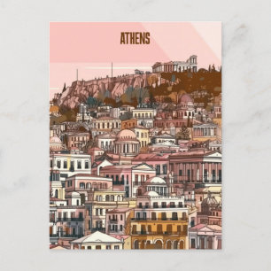 Aten Grekland Travel Vykort
