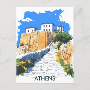Aten Grekland Travel Vykort