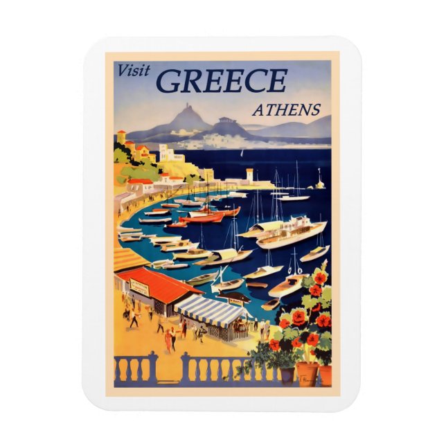 Aten, Grekland Vintage resor Poster Magnet (Vertikal)