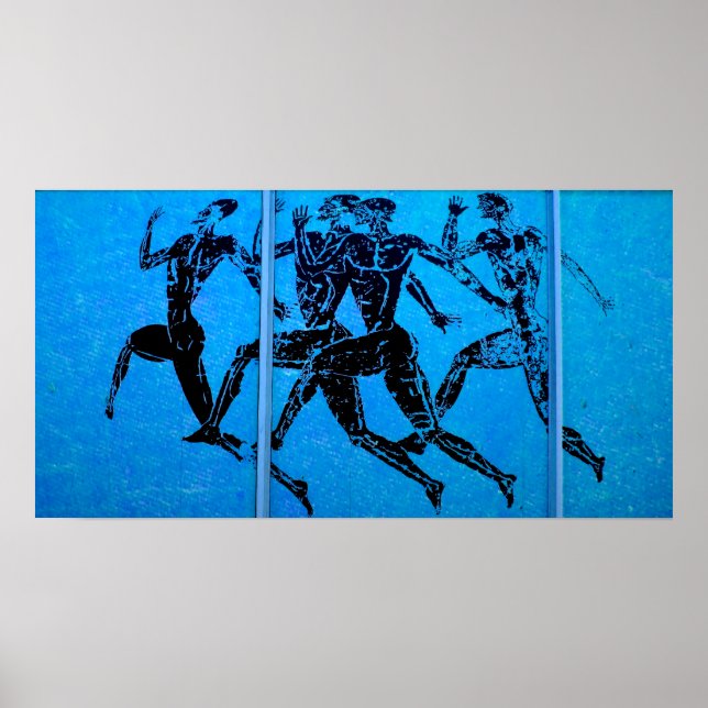 Aten Marathon Blue Skriv ut Poster (Framsidan)