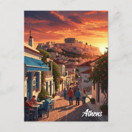 Aten Plaka Greece Travel Vykort