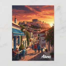 Aten Plaka Greece Travel Vykort