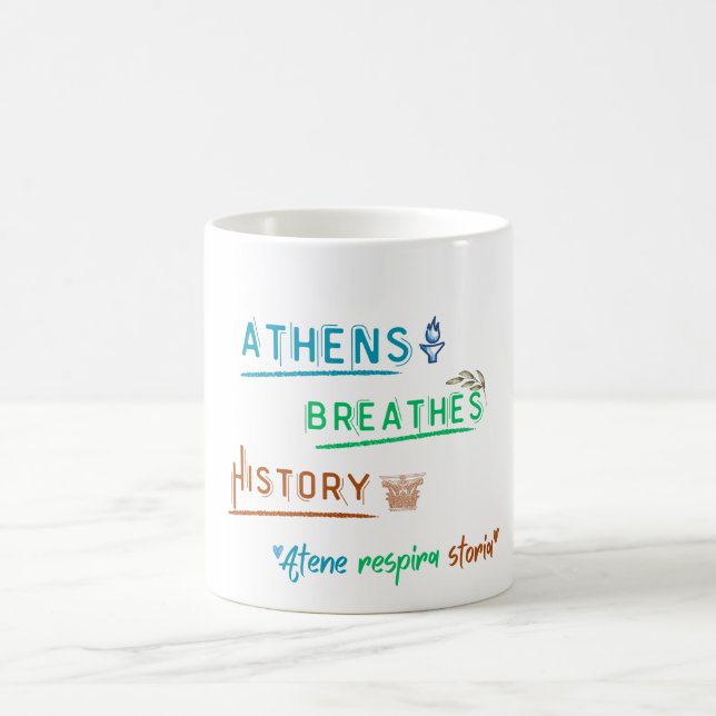 Aten - resekonst - Bilingual Travel Art Kaffemugg (Center)