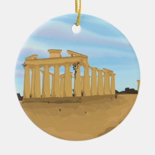Aten-tecknadens Akropolis Julgransprydnad Keramik