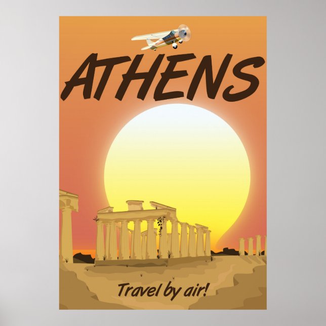 Aten "Travel by luft" Golden Sunset Poster (Framsidan)