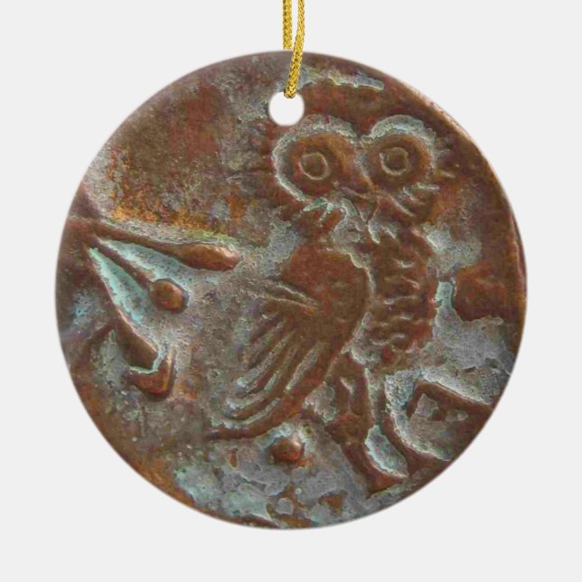 Aten Uggla Julgransprydnad Keramik (Framsidan)