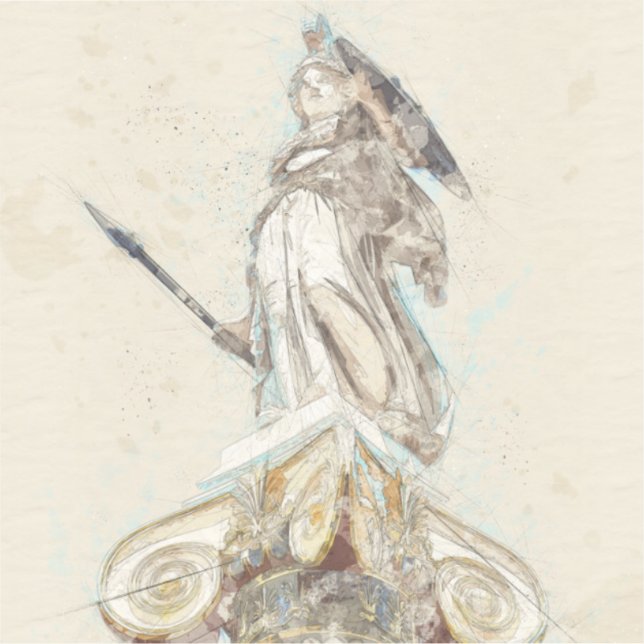 Atena, Atens antika greek Statue Klistermärken (Framsida)