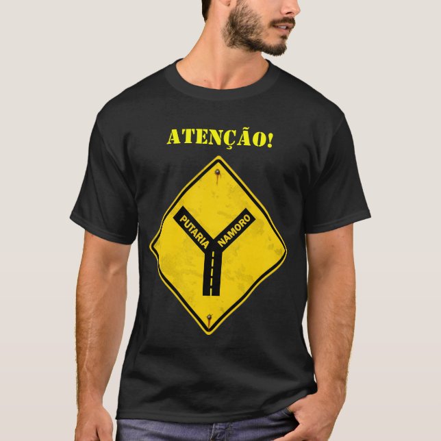 Atenção: Putaria - Namoro T-shirt (Framsida)