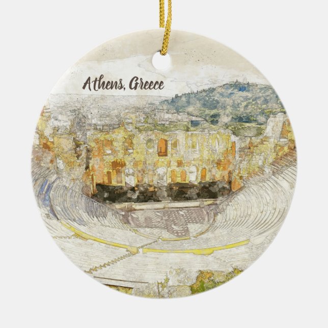 Atens antika teater, Grekland Julgransprydnad Keramik (Framsidan)