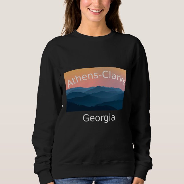Atens Clarke Georgia Mountain sunset Hometown T Shirt (Framsida)