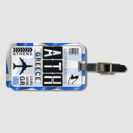 Atens grekiska resggage-etikett bagagebricka