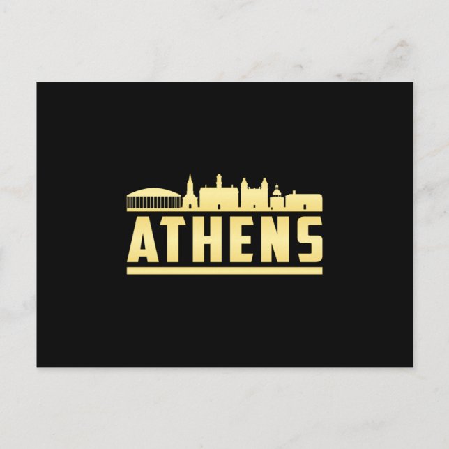 Atens grekiska stad Skyline Cityscape Funny Gift Vykort (Framsida)