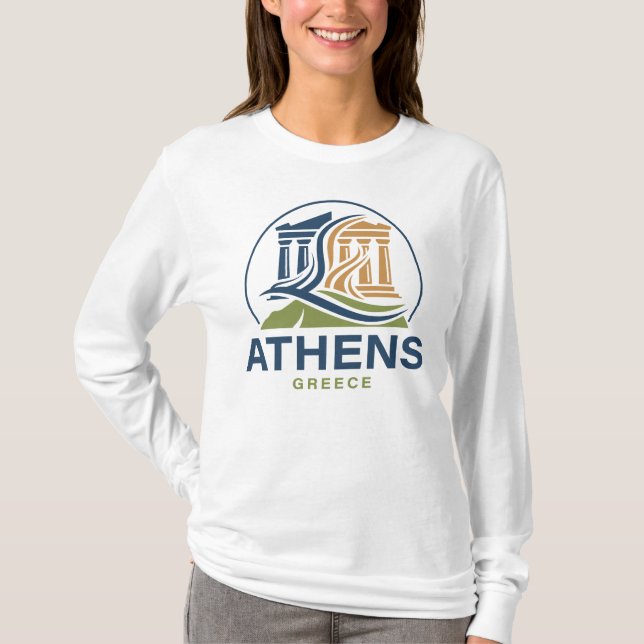 Atens Grekland Akropolis Parthenon T Shirt (Framsida)