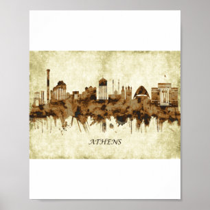 Atens Grekland Cityscape Poster