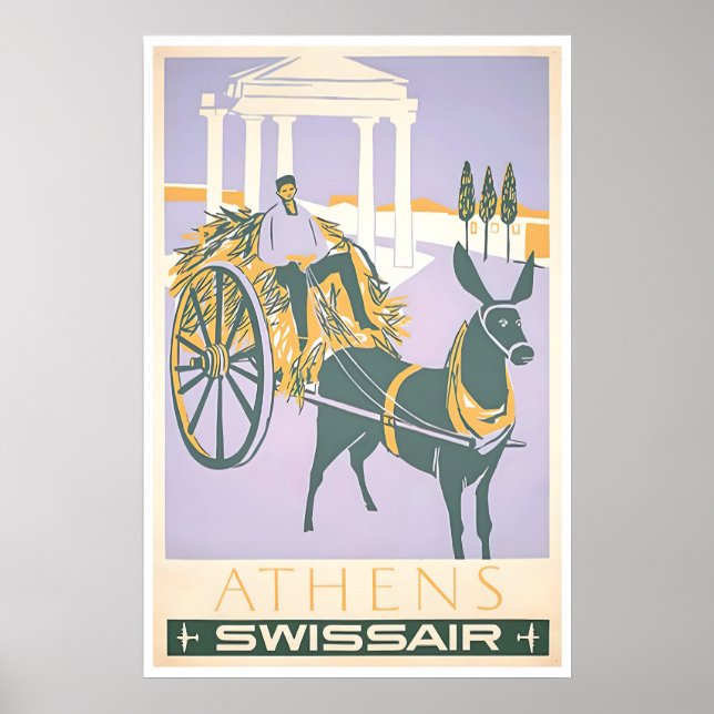 Atens konst Grekland Resa Poster Grekisk Tryck (Framsidan)