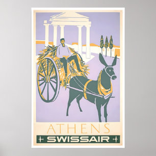 Atens konst Grekland Resa Poster Grekisk Tryck
