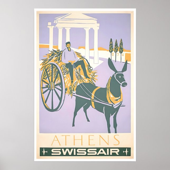 Atens konst Grekland Resa Poster Grekisk Tryck (Framsidan)