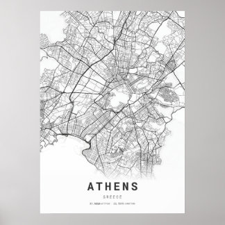 Atens stadskartografi Karta Poster
