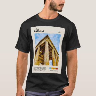 Atens Vintage - vattenfärgsresa T Shirt