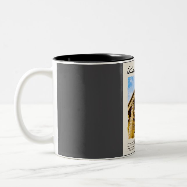 Atens Vintage - vattenfärgsresa Två-Tonad Mugg (Vänster)