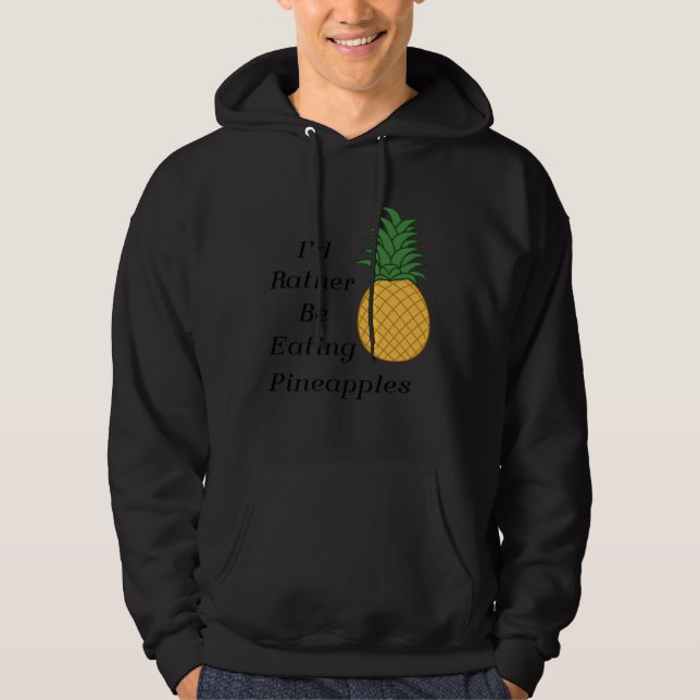 Äter Ananas Sött Frukt  Tropiska Frukter Hoodie (Framsida)