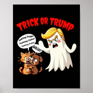 Äter Hundarnas Trick Or Trump Roligt Trump 2024 Poster