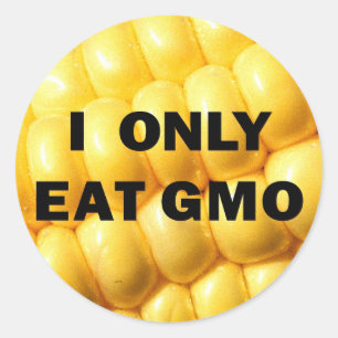 "Äter jag endast den GMO-" klistermärken