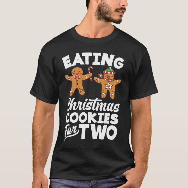 Äter julgodis för två graviditetsannonsering t shirt (Framsida)