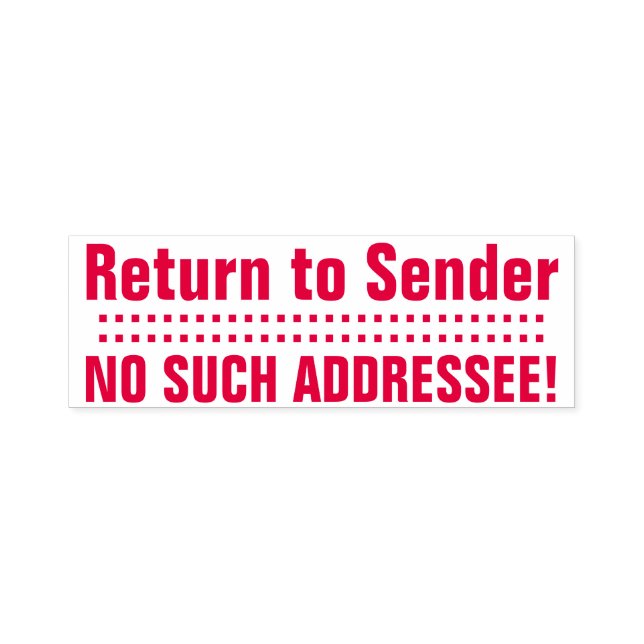 "Åter till avsändare", "INGEN SÅDAN ADRESSEE" Självfärgande Stämpel (Design)