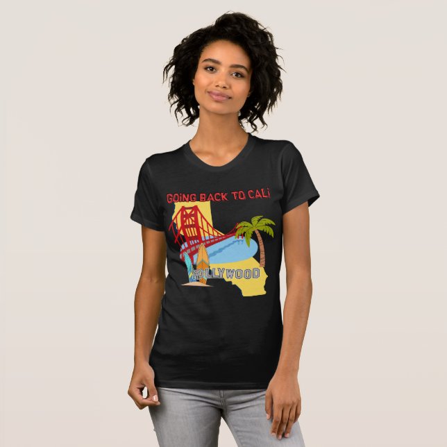 Åter till Cali Dam Bella+Canvas Mörk T Shirt (Hel framsida)