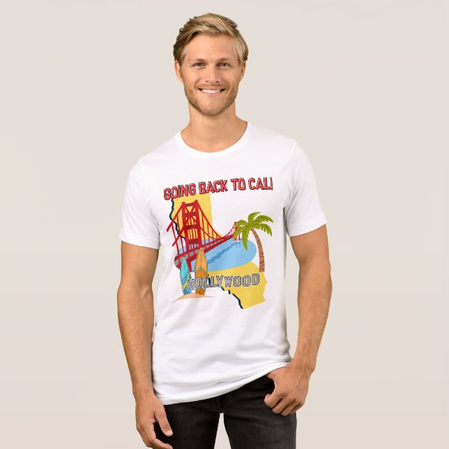 Åter till Cali Herr Bella+Canvas T Shirt (Framsida Full)
