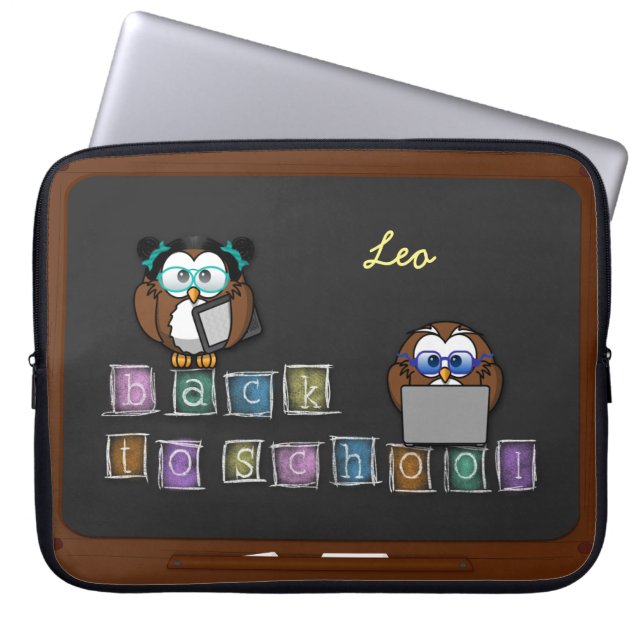 Åter till skolan uggla laptop fodral (Framsidan)