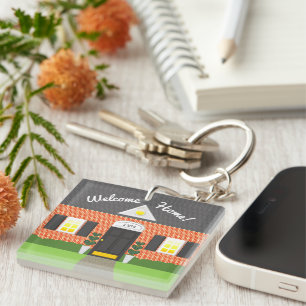 Återaltor Welcome Home Brick New Home Keychain