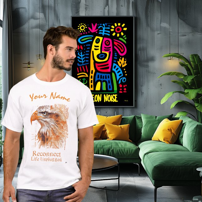 Återanslut - oansluten livslängd | Cyberpunk Eagle T Shirt (Skapare uppladdad)