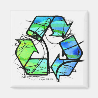 Återanvänd, Minska, Återvinn Earth Day-Gåvor Magnet