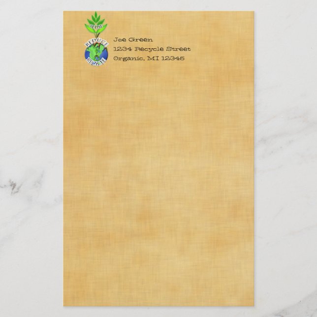 Återanvända Återvinna för återanvändning Brevpapper (Framsida)